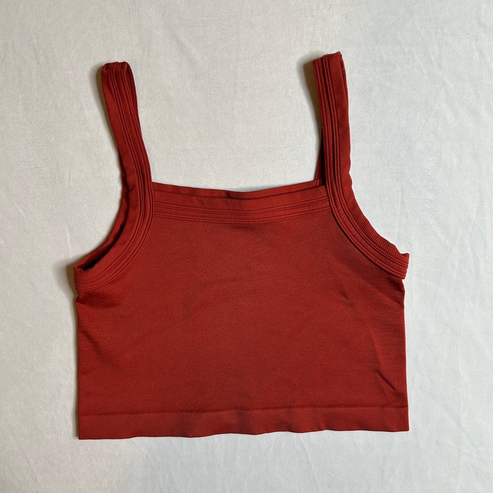 Out From Under Seamless Ribbed Crop Tank Rust | Size M/L